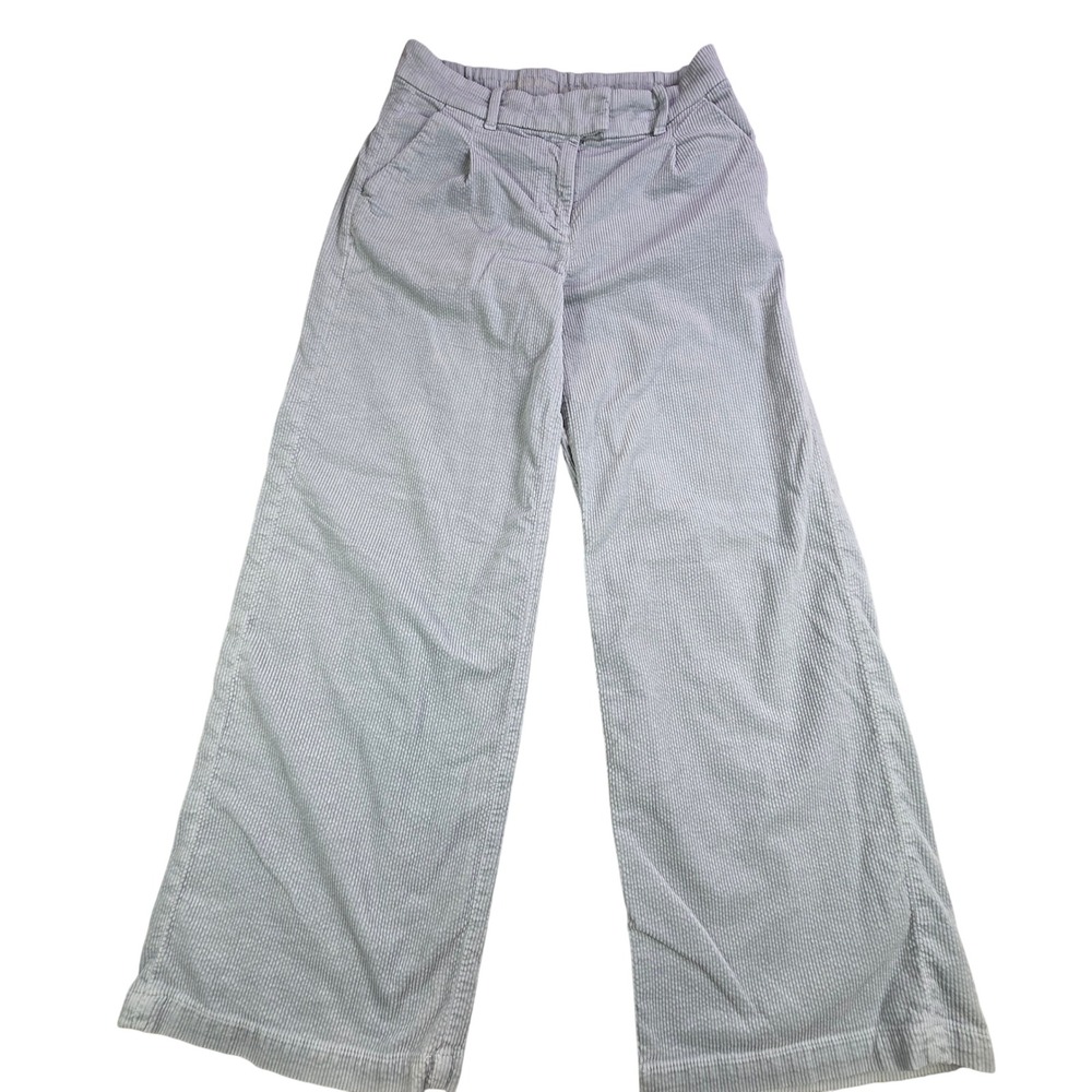 American Eagle Wide Leg Trouser Corduroy Pants Blue Womens Size 2 Regular - Picture 1 of 10